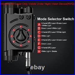 1000 Lumens Tactical Flashlight and Green Laser Sight Combo with Remote Switch f