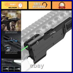 1600 Lumen Rifle Light with Green Laser Combo, USB Rechargeable Tactical Flashli