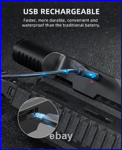 1600 Lumen Rifle Light with Green Laser Combo, USB Rechargeable Tactical Flashli