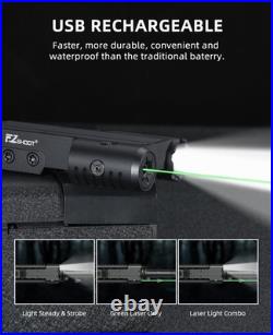 1600 Lumen Rifle Light with Green Laser Combo, USB Rechargeable Tactical Flashli