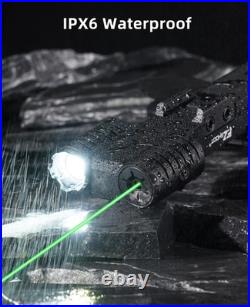 1600 Lumen Rifle Light with Green Laser Combo, USB Rechargeable Tactical Flashli