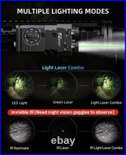 1600 Lumens Rifle Flashlight with Green/IR Laser Magnetic Rechargeable 4-in-1