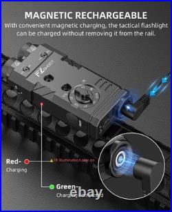 1600 Lumens Rifle Flashlight with Green/IR Laser Magnetic Rechargeable 4-in-1