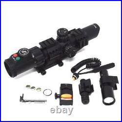 1-4X28 Rifle Scope Red/Green Illuminated Reticle withRed laser+Dot Combo