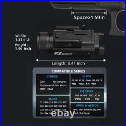 2000 Lumen Pistol Light Laser Combo, Magnetic Rechargeable Green Laser Light Com