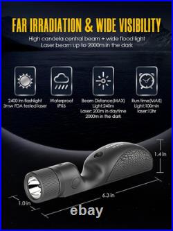 2400 Lumen Green Laser Light Combo for Picatinny and Mlok Rail, Rifle Light with