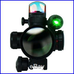 2.5-10x40 Rifle Scope Mil-dot illuminated Green Laser Mini Red Reflex Dot Sight