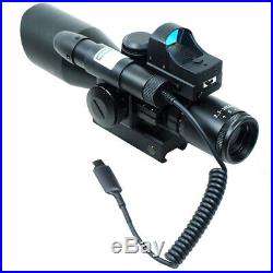 2.5-10x40 Rifle Scope Mil-dot illuminated Green Laser Mini Red Reflex Dot Sight