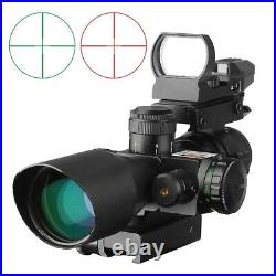 2.5-10x44 Optical Sight with Laser Riflescope Optics Rifle Hunting Scope Red Dot