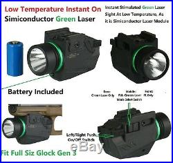 300 Lumen LED Flashlight Green Laser Sight Combo Gen 3 Glock 17 19 20 21 22 23