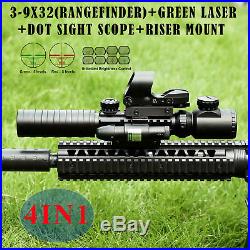 3-9X32EG Illuminated Rifle Scope HD119 Red & Green Dot Reflex Green Laser Sight