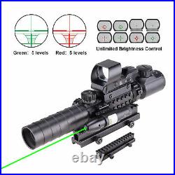 3-9X32 EG Rifle Scope Green Laser Rail Mount With Green/Red Dot Reflex Sight Pinty