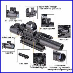 3-9x32EG Rifle Scope Rangefinder Reflex Sight Red&Green Dot Laser Sight Mount