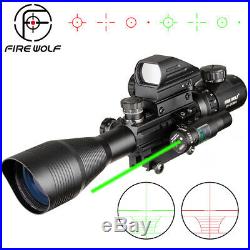 4-12X50 Tactical Rangefinder Reticle Rifles Scope Green Reds Lasers Sight 20mm