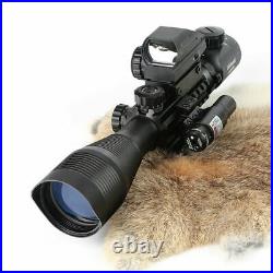 4-12x50 EG Tactical Sight Scope Holographic Red dot Green Laser JG8 for Rifles