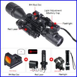 4-16X50 Hunting Scope With Rm Red Dot Laser Sight And Flashlight Tactical Kit