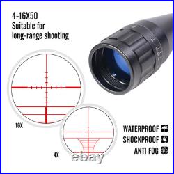 4-16X50 Hunting Scope With Rm Red Dot Laser Sight And Flashlight Tactical Kit
