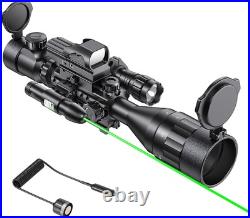 4-16x50AO Rifle Scope Red/Green Illuminated Reflex with Green Laser Black