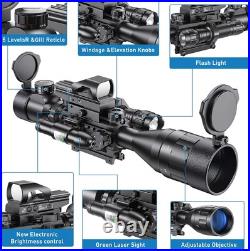 4-16x50AO Rifle Scope Red/Green Illuminated Reflex with Green Laser Black