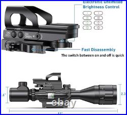 4-16x50AO Rifle Scope Red/Green Illuminated Reflex with Green Laser Black