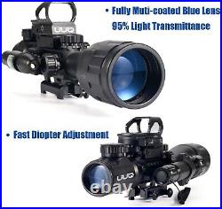 4-16x50 AO Scope + Green Laser + Red Dot Sight + Flashlight Free shipping
