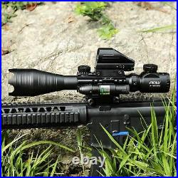 4-16x50 Rangefinder Rifle Scope Green Laser 4 Reticle Red &Green Dot Sight Pinty