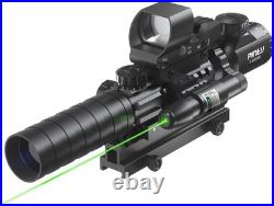 4-in-1 Gun Sight Reflex Dot Laser Scope Optics Rifle Shotgun Firearm Red Green