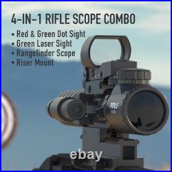 4-in-1 Gun Sight Reflex Dot Laser Scope Optics Rifle Shotgun Firearm Red Green