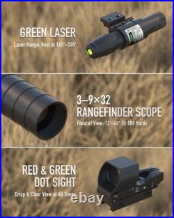 4-in-1 Gun Sight Reflex Dot Laser Scope Optics Rifle Shotgun Firearm Red Green