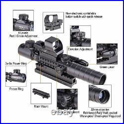 4-in-1 Gun Sight Reflex Dot Laser Scope Optics Rifle Shotgun Firearm Red Green 4-in-1 Gun Sight Reflex Dot Laser Scope Optics Rifle Shotgun Firearm Red Green