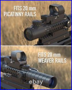 4-in-1 Gun Sight Reflex Dot Laser Scope Optics Rifle Shotgun Firearm Red Green