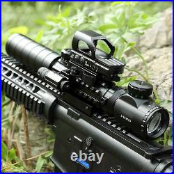 4in1 3-9x32EG Rifle Scope Red Laser Dot Sight Scope with 14 Slots 1 Riser Mount