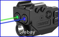 500Lm Pistol Light and Purple/Infrared (Ir)/Green Blue Beam Combo, Rechargeable
