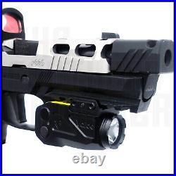 500 Lumen Flashlight & Green Laser Sight Pistol Handgun Picatinny Rail