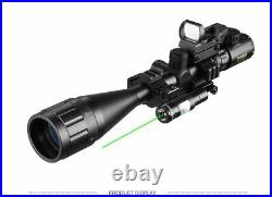 6-24x50 AOEG Rangefinder RifleScope Holographic 4 Reticle Sight Red Dot Laser