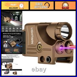 800 Lumens Tactical Laser Light Combo 3 in 1 USB Rechargeable Flashlight, Stro
