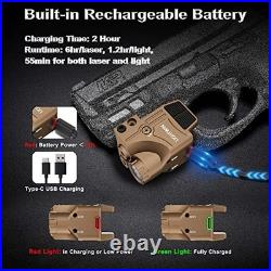 800 Lumens Tactical Laser Light Combo 3 in 1 USB Rechargeable Flashlight, Stro