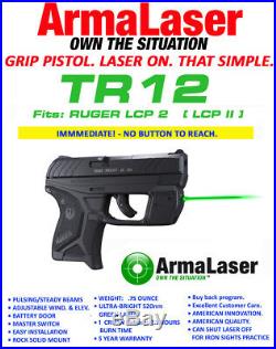 ARMALASER TR12 GREEN LASER SIGHT for Ruger LCP 2 withGRIP ACTIVATION fits LCP II