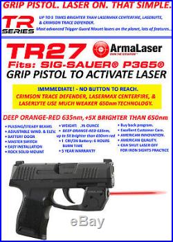 ARMALASER TR27 RED LASER SIGHT for Sig Sauer P365 & P365 XL with Laser Holster