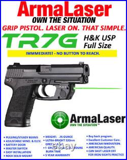 ARMALASER TR7G H&K HK USP FULL-SIZE SUPER BRIGHT GREEN LASER With GRIP ACTIVATION