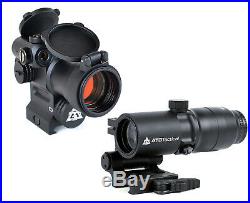 AT3 4x Magnified Red Dot + Laser Sight Kit Red Dot + Laser with 4x Magnifier