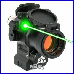 AT3 LEOS Red Dot Sight with Integrated Green Laser Sight & Riser New