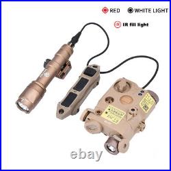 Airsoft Tactical Aiming Laser Sight PEQ15 Green Pointer IR Light M600 Flashlight