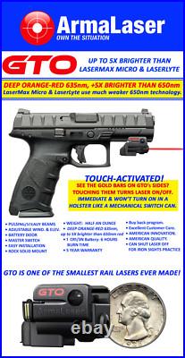 ArmaLaser GTO Beretta APX 40 Cal Red Laser Sight with FLX86 Touch Grip On/Off