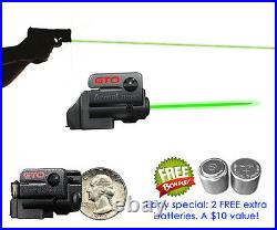 ArmaLaser GTO GREEN Laser Sight for Compact & Sub Compact Pistols & Guns withRails