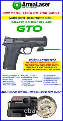 ArmaLaser GTO-G GREEN Laser Sight for S&W 380 Shield EZ withFLX92 Grip On/Off
