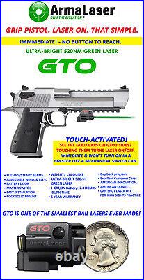 ArmaLaser GTO-G GREEN Laser for Desert Eagle with FLX88 Grip Touch On/Off