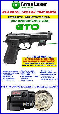 ArmaLaser GTO-G for Taurus PT92 with Rail GREEN Laser Sight withTouch Activation