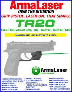 ArmaLaser TR20 GREEN Laser Sight for Beretta 92, 96, 92FS, 96FS, M9
