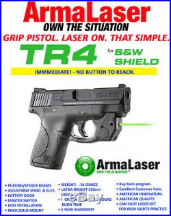 ArmaLaser TR4G GREEN Laser Sight for S&W Shield Pistols with IWB Pocket Holster